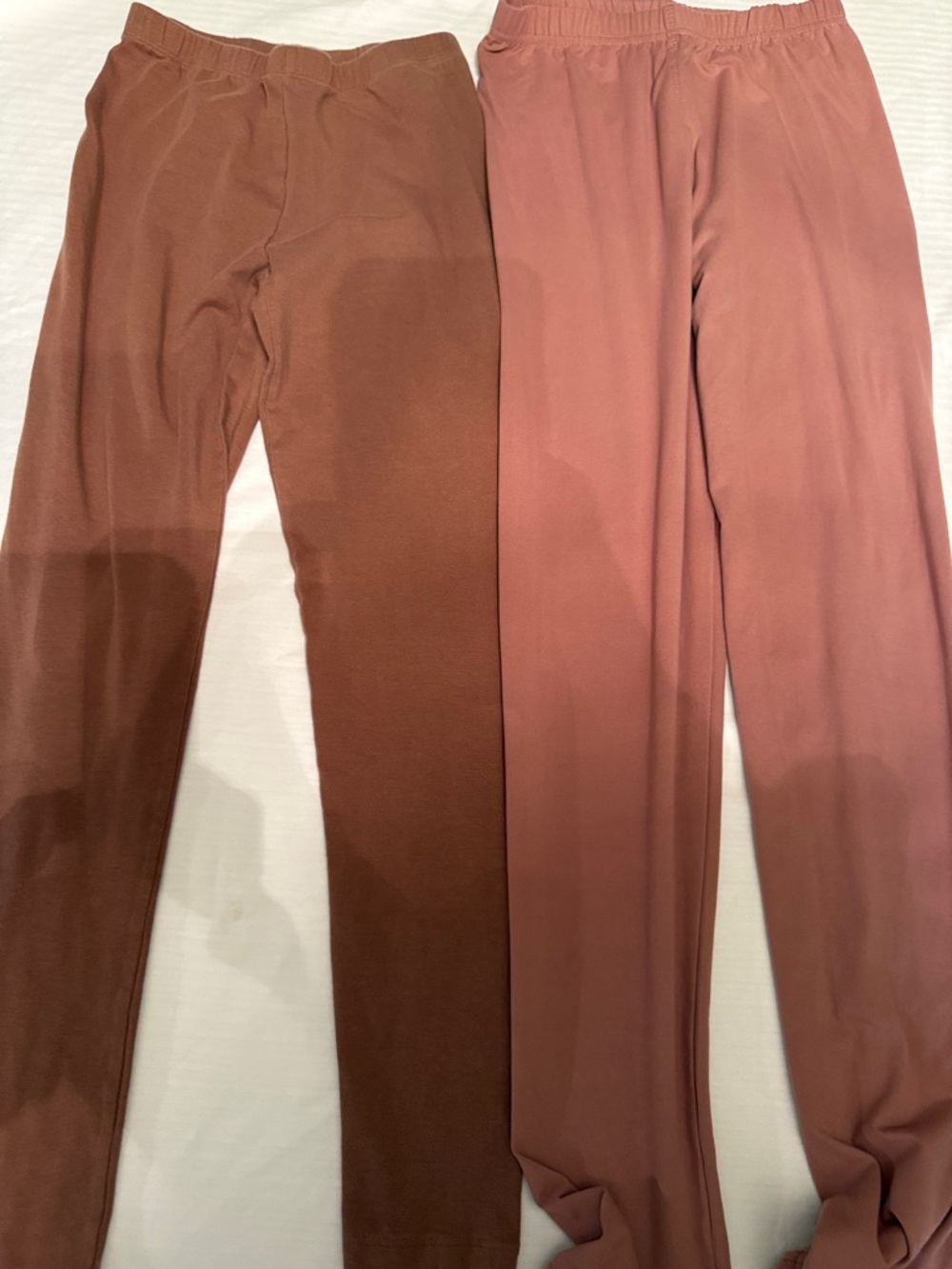 Zenana Leggings- Two pair - Dusty Rose & Beigish Brown, size small - worn twice